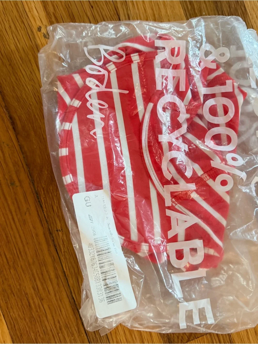 Boden Red and White Baby Sun Hat NWT